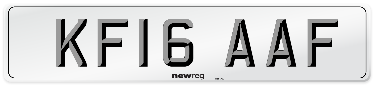 KF16 AAF Number Plate from New Reg
